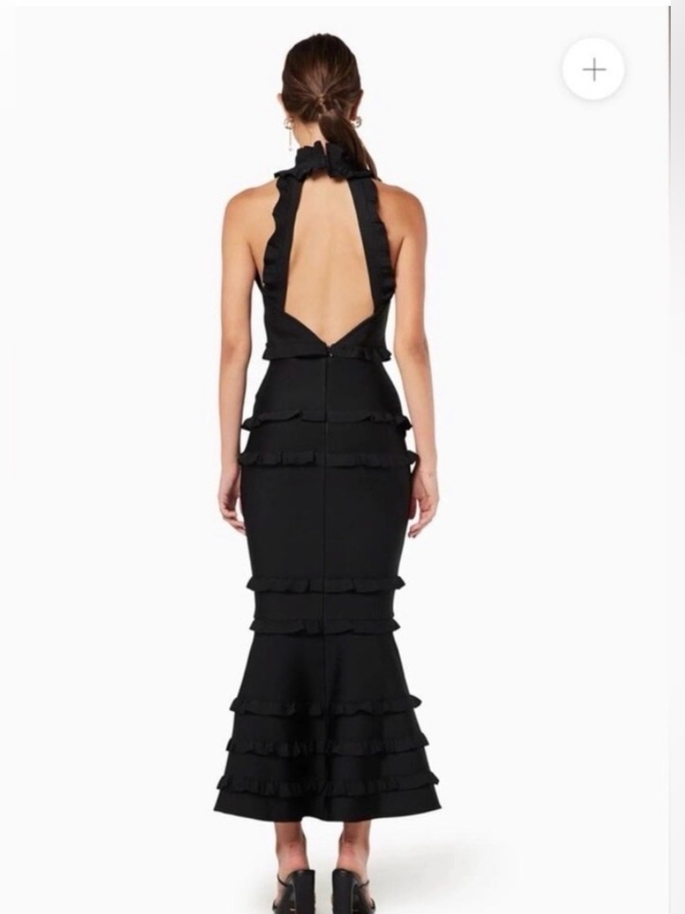 REVOLVE Elliatt Theatrical Gown ruffle detail mock neck mermaid maxi dress XS - Picture 4 of 11